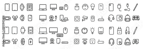 Electronic gadgets and accessories icons