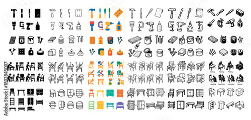 Tool and furniture icon collection
