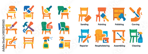 Furniture Restoration Icons