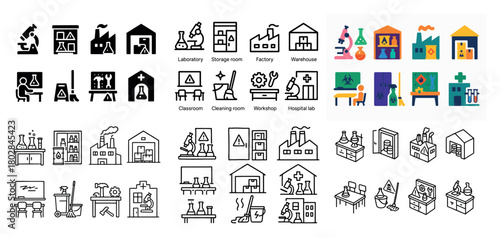 Industrial and scientific icon set