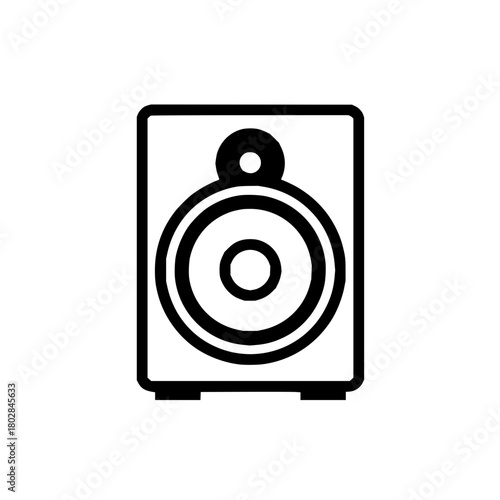 Speaker audio sound music system loud bass stereo entertainment technology multimedia device icon vector 100w