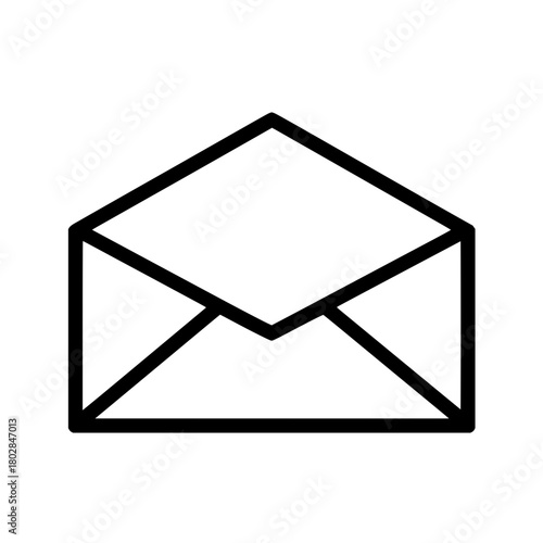 Open envelope vector icon message email outline send receive mail communication contact newsletter letter design 100