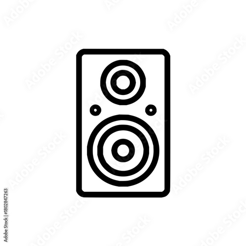 Speaker sound audio music multimedia system stereo bass treble loud technology equipment entertainment icon