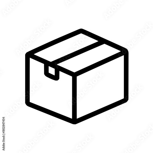 Box package delivery shipping carton container parcel cardboard product stock storage distribution icon vector