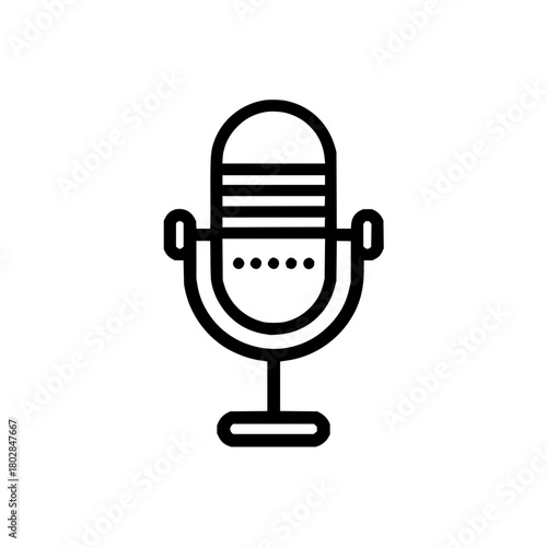 Microphone audio podcast voice record sound music studio broadcast karaoke interview equipment mic symbol icon