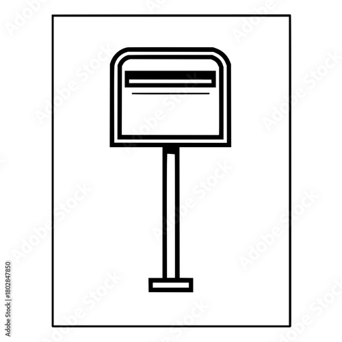 Mailbox post letter box delivery receive send mail correspondence communication outline graphic vector icon 100