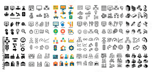 Industrial icons and symbols set