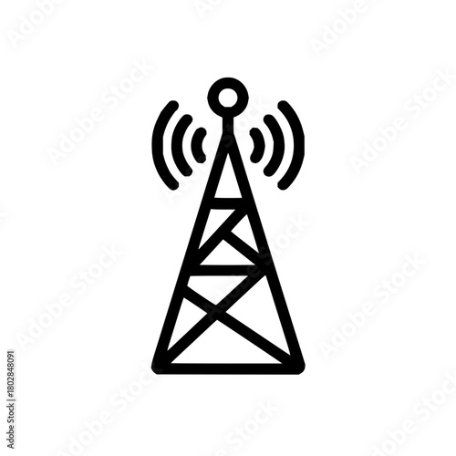Communication tower antenna signal broadcast wireless transmission network technology icon vector design 100