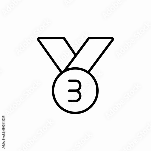3rd place medal icon sign vector