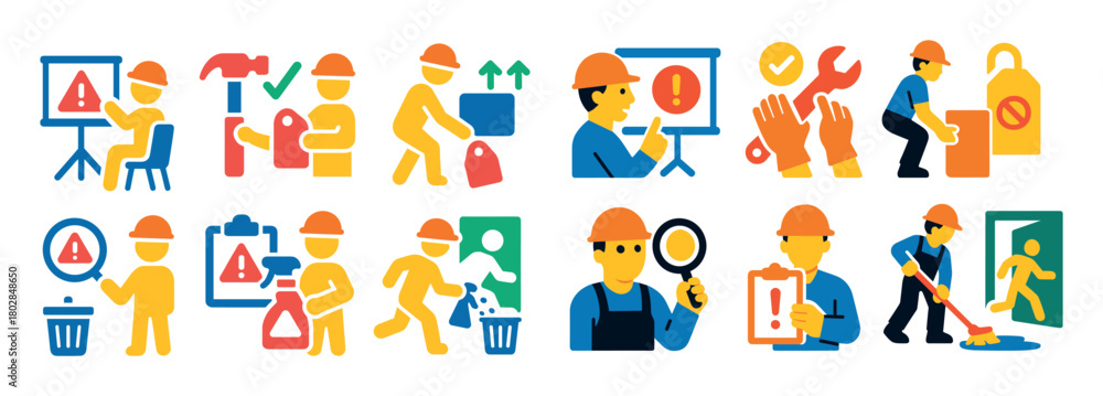 Fototapeta premium Workplace Safety Icons