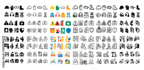 Safety and construction icon set