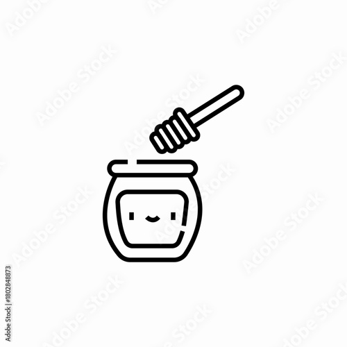 honey dipper icon sign vector