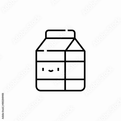 milk pack happy face icon sign vector