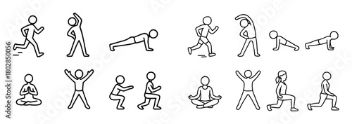 Morning Exercise Icons