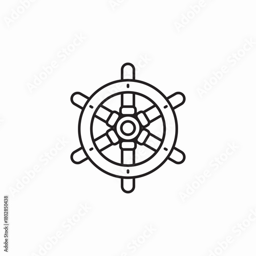 ship wheel icon sign vector