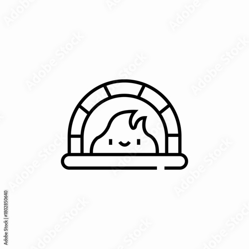 stone oven icon sign vector