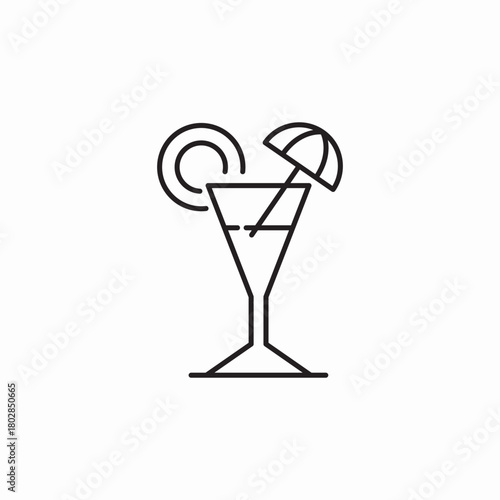 summer cocktail icon sign vector