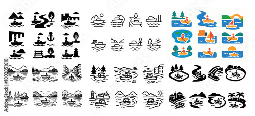 Nautical icons and illustrations collection