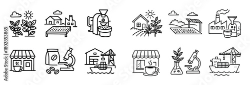 Coffee Production Icons