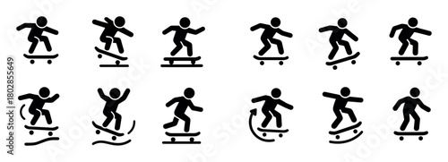 Skateboarding Icon Set