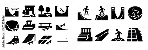 Skateboarding Icon Set