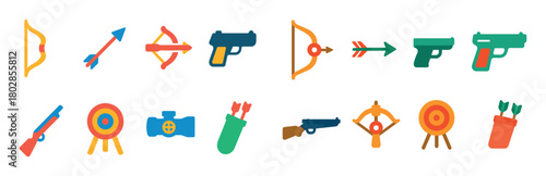 Colorful Shooting Icons Grid