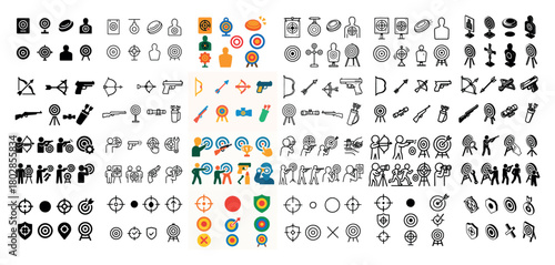 Target practice icons collection