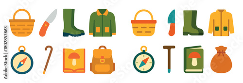 Mushroom Picking Icons