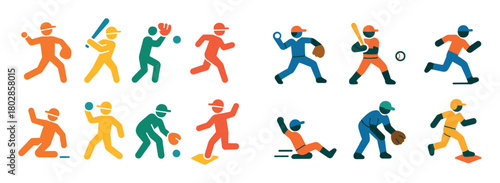 Colorful Baseball Icons