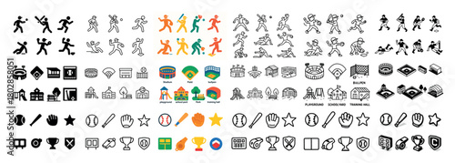 Sports icons and facility symbols collection