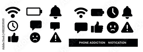 Phone Addiction Icons