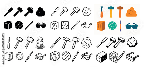Assorted tool and sculpture icons