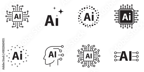 Ai ethics line editable icons set. Containing fairness, transparency, guidelines, artificial intelligence, ethical dilemma, explainable AI, and more. editable stroke. vector illustration 