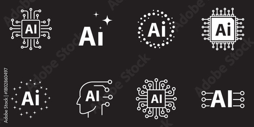 Ai ethics line editable icons set. Containing fairness, transparency, guidelines, artificial intelligence, ethical dilemma, explainable AI, and more. editable stroke. vector illustration 