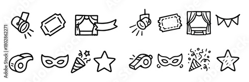 Circus Doodle Icons