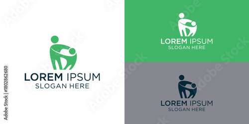 Caring hands logo design for family support services, embodying trust, protection, and community partnership, perfect for childcare, adoption agencies, and social welfare organizations