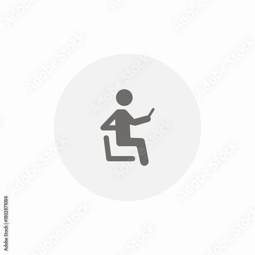 chair phone usage icon sign vector