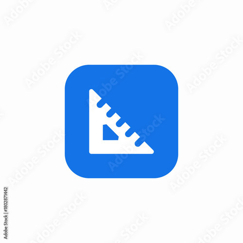 geometric triangle ruler icon sign vector