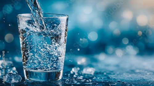 Eau versée dans un verre