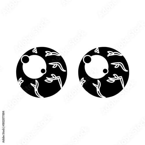 Yin yang ball symbol icon illustration vector design concept