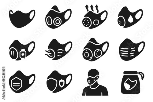 Control filter ventilation sports vector integration airflow athlete icon mask