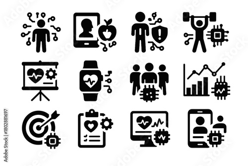 Visualization vector fatigue nutrition fitness assistant icon recovery optimization ai tool