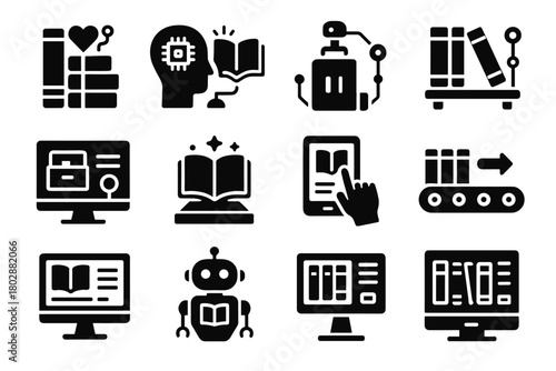 Display vector smart interactive icons library icon organizer ai panel shelf tracker