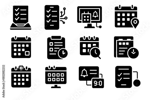 Date panel icon smart vector digital virtual appointment reminder planner ar ai