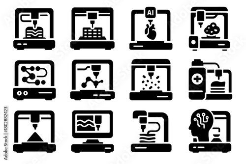 Tissue vector automated icon printer regenerative module digital lab microbial deposition futuristic