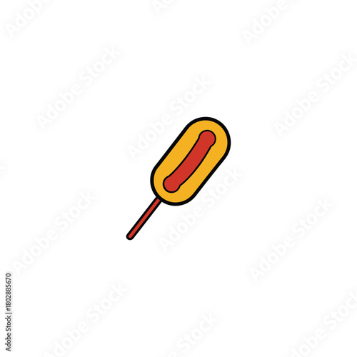 Crispy corn dog vector cartoon food snack illustration images
