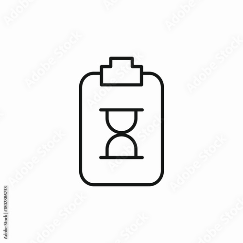 clipboard hourglass icon sign vector