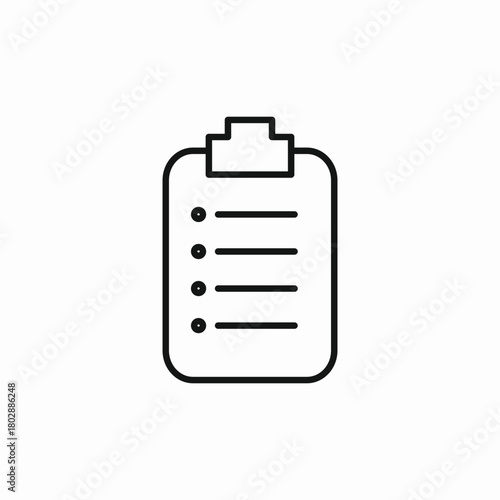 clipboard list text icon sign vector
