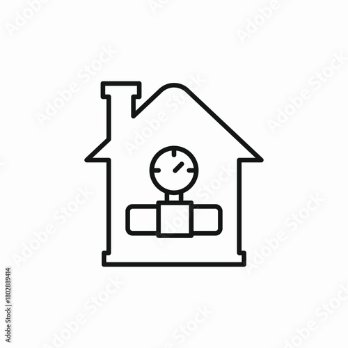 house gas pipe icon sign vector