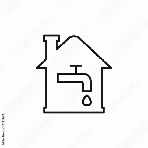 house tap water icon sign vector